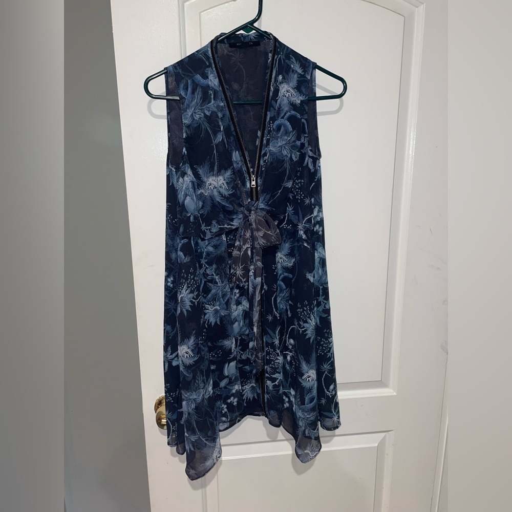 New! All Saints Jayda Evolution Blue Floral Dress 💙 🦋 XS - Picture 11 of 16